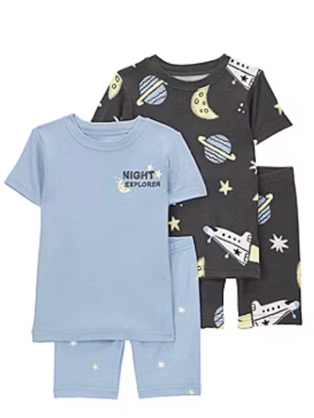 Carter’s Night Explorer 2-Pack Kids Pajama Set - Light Blue & Black Space 24mths